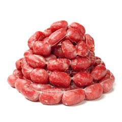 Chinese sausage on white background 