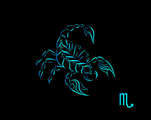The astrological sign of the zodiac is Scorpio .Horoscope.Vector illustration.