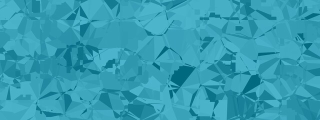 Banner abstract macro crystal geometric background texture Blue-green color. Random pattern background. Texture Blue-green color pattern background.