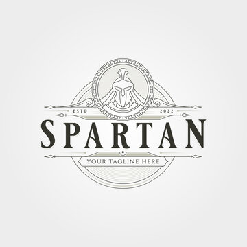 spartan logo vintage vector symbol illustration design, ancient greek spartan logo design