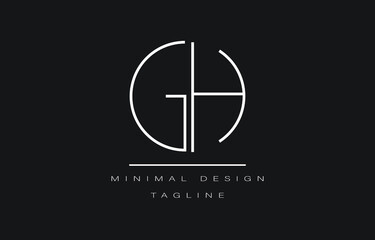 GH or HG Minimalist Vector Art Illustration Unique Logo