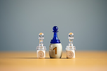 Chess on winners podium.