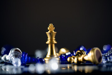 chess with leader. Successful Business leader concept