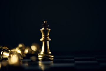 chess with leader. Successful Business leader concept