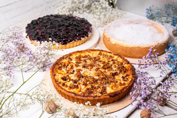 delicious pie on a light background