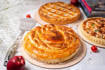delicious pie on a light background