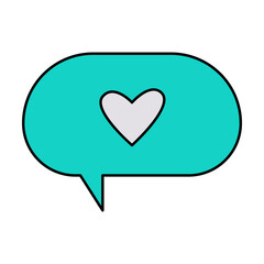 Valentine's Day love message bubble doodle vector illustrations colored hand drawn