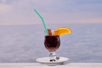 Mulled wine in glass