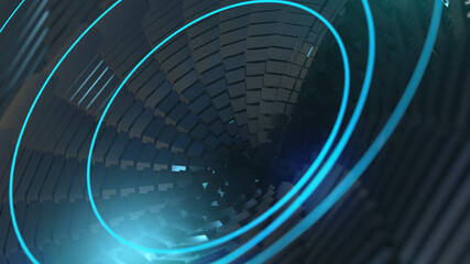 Abstract futuristic cyberpunk background. 3d render illustration