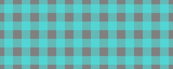 Banner, plaid pattern. Grey on Cyan color. Tablecloth pattern. Texture. Seamless classic pattern background.