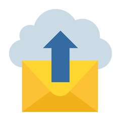 Flat color icon for upload email.