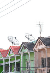 Houses built next to each other and similar European style house building