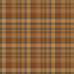 Seamless pattern in orange, gray and brown colors for plaid, fabric, textile, clothes, tablecloth and other things. Vector image.
