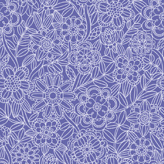 Purple hand drawn crochet pattern illustration