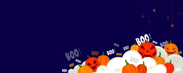 Halloween pumpkins. Banner for text