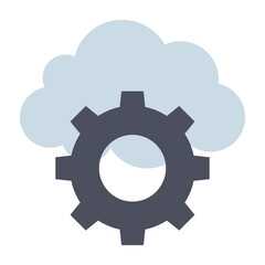 Flat color icon for cloud setting.