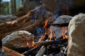 Fire is burning