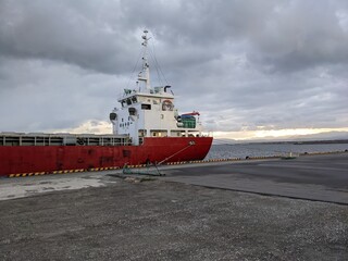 cargo ship in port