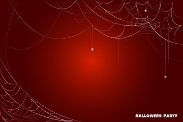 Red background with cobwebs and spiders