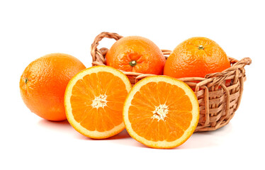 Orange fruit on the white background
