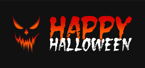 Halloween flyer. Image of a smiling monster and text. Cover