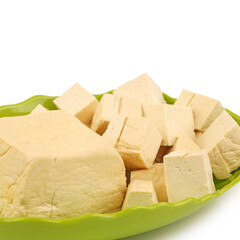 tofu on white background