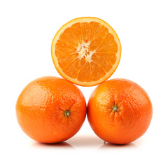 Orange fruit on the white background