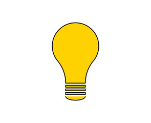 Bulb icon sign vector illustration yellow color