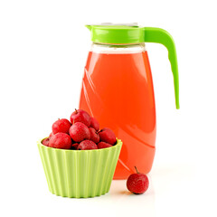 berries of a hawthorn on white background