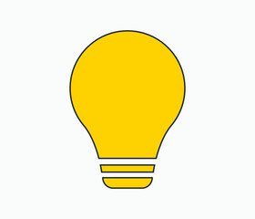 Bulb icon sign vector illustration yellow color