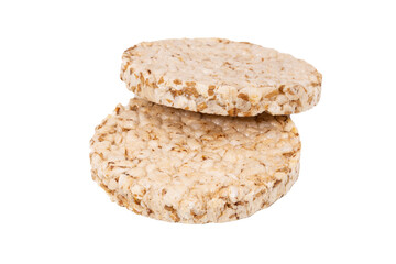 two round cornbread isolates on a white background