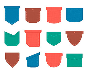 Patch pocket set in flat style.