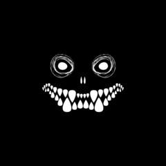 Halloween. The face of the monster on a black background. 