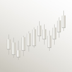 Chart icon, card paper 3D natural vector