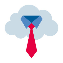 Flat color icon for cloud business.