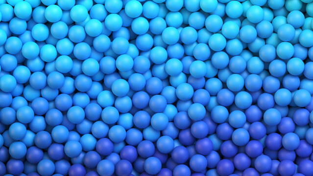 Background with pile of colorful blue balls. Vector background