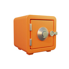 3d render safe box illustration