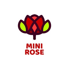 mini rose flower nature logo concept design illustration
