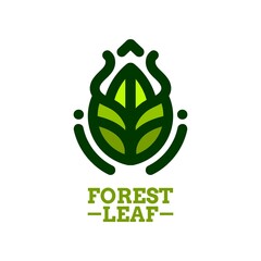 forest green leaf nature logo concept design illustration