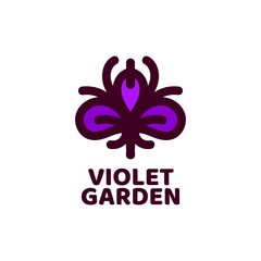 violet garden flower nature logo concept design illustration