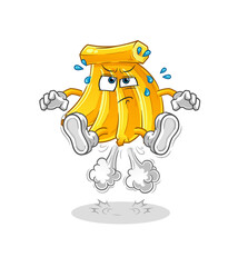 Banana fart jumping illustration. character vector