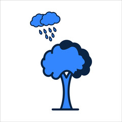 Cloud Raining and Tree Plant