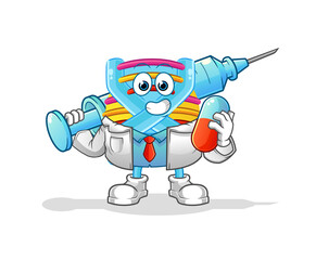 DNA doctor holding medichine and injection