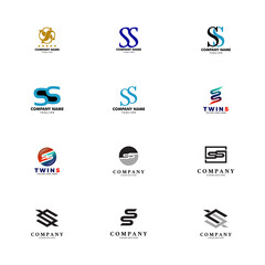 Set of Initial Letter SS Logo Template Design