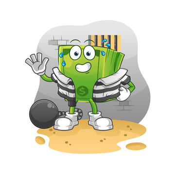 recommend clip art: money criminal in jail. cartoon character