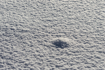 Abstract rough background. Snow in spring. Macrophotography. Minimalism.