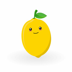 Cute Lemon fruit 2D cartoon ilustration 