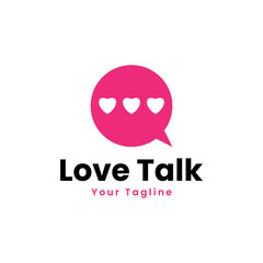 love chat or love talk logo design