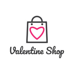 valentine shop line logo design