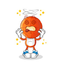 basketball head cartoon dizzy mascot. cartoon vector